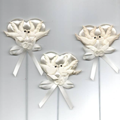 5 Stück Stecker Geschenkidee Valentinstag - Herz  Liebe -  Tauben für den  Blumenstrauß zum basteln , dekorieren