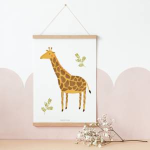 Poster Giraffe Kinderzimmer Kinderposter Baby Tiere - Babyzimmer Poster - Poster Giraffen Kinderzimmer - Geschenk Geburt Bild 2