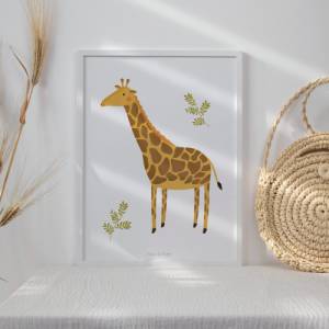 Poster Giraffe Kinderzimmer Kinderposter Baby Tiere - Babyzimmer Poster - Poster Giraffen Kinderzimmer - Geschenk Geburt Bild 6