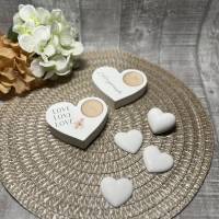 Teelichthalter aus Raysin „Lieblingsmensch“ „Love“ Kerze Homedekor Dekoration Herz Geschenk Valentinstag weiß Handmade Bild 4