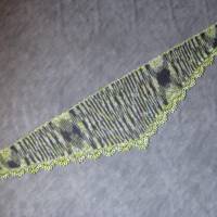 Dreieckstuch, Schaltuch aus handgefärbter Wolle mit Viskose aus Bambusfaser, gestrickt und gehäkelt, Schal, Stola Bild 4