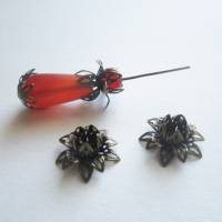 10x Perlenkappen Messing Multi-Blütenblatt, Antikbronze Bild 4