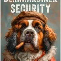 Hundeschild BERNHARDINER SECURITY, wetterbeständiges Warnschild Bild 1