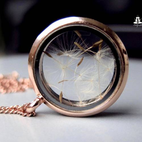 Einzigartiges Medaillon mit Pusteblumen / Geschenk für Sie / make a wish / wünsch dir was / Beste Freundin