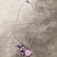 Kette Blumenmädchen Spruchanhänger mit Perlen + Edelstahlkette, Anhänger silber 18mm rund Bild 7