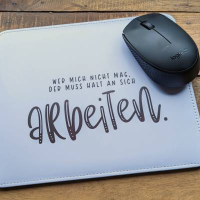 Mousepad aus Kunstleder bedruckt, Humor im Büro, Mauspad