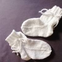 Baby Socken handgestrickt, Söckchen, Wollsocken Baby, Größe 18/19 Bild 1