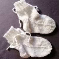 Baby Socken handgestrickt, Söckchen, Wollsocken Baby, Größe 18/19 Bild 2