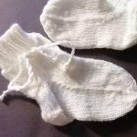 Baby Socken handgestrickt, Söckchen, Wollsocken Baby, Größe 18/19 Bild 6