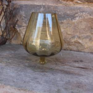 Fußschale Glaskelch Bonbonniere Konfektglas gelb oder lila Glas Midcentury 50er 60er Jahre DDR Bild 7