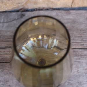 Fußschale Glaskelch Bonbonniere Konfektglas gelb oder lila Glas Midcentury 50er 60er Jahre DDR Bild 9