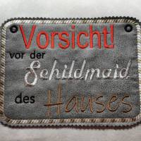 DreamEmbroid "Warnung Schildmaid" - ITH digitale Stickdatei in versch. Versionen Bild 1