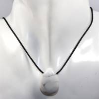 Magnesit | Halskette mit Band oder Silber 925 --- Stein-Größe: 26 x 19 mm Bild 2