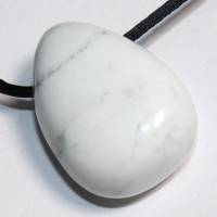 Magnesit | Halskette mit Band oder Silber 925 --- Stein-Größe: 26 x 19 mm Bild 5