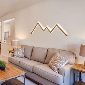 Alblicht 100 | Berge Wandleuchte | Eiche Holz | Wandlampe LED | Wandbild Wanddeko | modern Design | Smart Home ZigBee Bild 6
