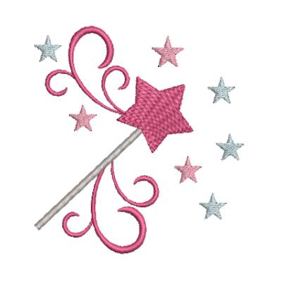 Stickdatei Zauberstab Feenstab Sterne