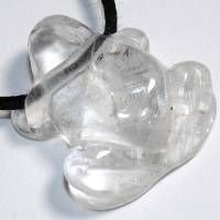 Bergkristall (Frosch) | Halskette mit Band oder Silber 925 --- Stein-Größe: 25 x 21 mm Bild 1
