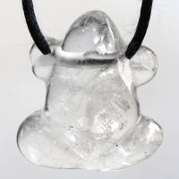 Bergkristall (Frosch) | Halskette mit Band oder Silber 925 --- Stein-Größe: 25 x 21 mm Bild 3