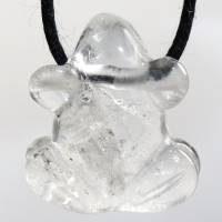 Bergkristall (Frosch) | Halskette mit Band oder Silber 925 --- Stein-Größe: 25 x 21 mm Bild 4