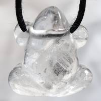 Bergkristall (Frosch) | Halskette mit Band oder Silber 925 --- Stein-Größe: 25 x 21 mm Bild 6