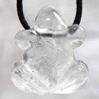 Bergkristall (Frosch) | Halskette mit Band oder Silber 925 --- Stein-Größe: 25 x 21 mm Bild 7