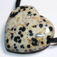 Dalmatinerstein (Herz) | Halskette mit Band oder Silber 925 --- Stein-Größe: 28 x 29 mm Bild 5