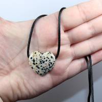 Dalmatinerstein (Herz) | Halskette mit Band oder Silber 925 --- Stein-Größe: 28 x 29 mm Bild 7