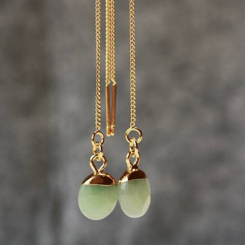 Jade Ohrringe Durchziehohrringe Edelstein Schmuck 