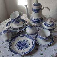 Vintage Kaffeeservice - 4 Personen - Kahla - blaue Blumen Bild 1
