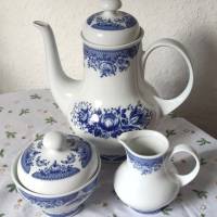 Vintage Kaffeeservice - 4 Personen - Kahla - blaue Blumen Bild 2