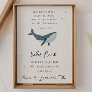 Geschenkschachtel zur Taufe Wal Geldgeschenk zur Taufe - personalisiertes Taufgeschenk Meerestiere - Taufgeschenk Wal Ge Bild 6