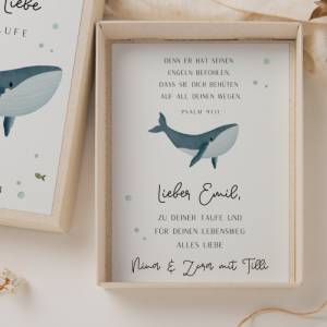 Geschenkschachtel zur Taufe Wal Geldgeschenk zur Taufe - personalisiertes Taufgeschenk Meerestiere - Taufgeschenk Wal Ge Bild 8