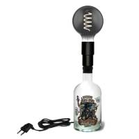 Upcycling Flaschenlampe | Steampunk Lampe aus Gin Flasche | moderne Dekoflasche für Hausbar und Party | Flaschenlicht Bild 1