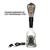 Upcycling Flaschenlampe | Steampunk Lampe aus Gin Flasche | moderne Dekoflasche für Hausbar und Party | Flaschenlicht Bild 2