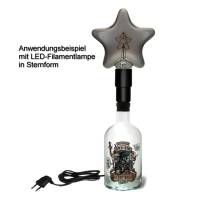 Upcycling Flaschenlampe | Steampunk Lampe aus Gin Flasche | moderne Dekoflasche für Hausbar und Party | Flaschenlicht Bild 3