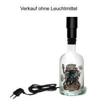 Upcycling Flaschenlampe | Steampunk Lampe aus Gin Flasche | moderne Dekoflasche für Hausbar und Party | Flaschenlicht Bild 6