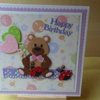 Geburtstagskarte,Kinderkarte,Teddy Bild 1