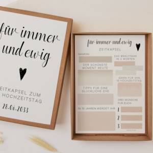 Zeitkapsel Hochzeit zum Ausfüllen minimal - Karten in A6 - kreative Alternative zum Gästebuch Fragekarten zum Ausfüllen Bild 6