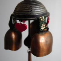 Vintage Glockenspiel Türglocke Windspiel mit Herzen Bild 5