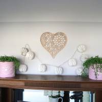Wanddeko Herz mit Ornamenten aus Holz | Boho Mandala Herz | Landhaus | Holzherz für Kinderzimmer | Wohnzimmer | Terrasse Bild 5