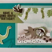Geburtstagskarte 3D Karte Glückwunschkarte Dinosauriern Dinos Stampin'up Handgefertigt UniKart Bild 1
