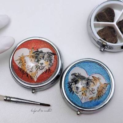 Pillendose Dein Tierportrait Motiv handgemalt