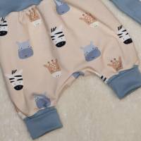 Newborn Baby Set - Pumphose & Mütze - Little Safari BIO Jersey Gr. 50-62 Bild 2