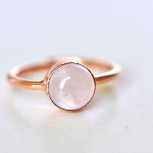 Ring Rosenquarz rosegold SterlingSilber Edelsteinring Geburtsstein Oktober romantisches Geschenk
