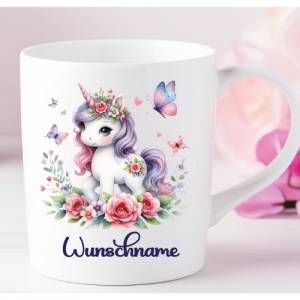 Personalisierte Tasse Einhorn Unicorn -  Individuell gestaltbar mit Namen oder Wunschtext Bild 2