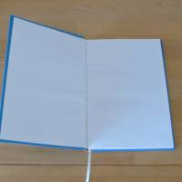 blaues Notizbuch A5 mit aufgesticketen Notenschlüssel und Noten // Tagebuch // Skizzenbuch // blanko // Geschenk Bild 5