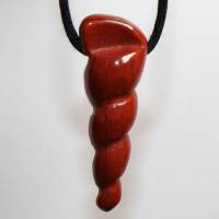 roter Jaspis (Schnecke) | Halskette mit Band oder Silber 925 --- Stein-Größe: 32 x 11 mm Bild 4