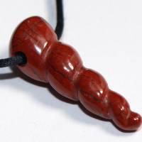 roter Jaspis (Schnecke) | Halskette mit Band oder Silber 925 --- Stein-Größe: 32 x 11 mm Bild 5