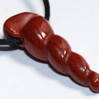 roter Jaspis (Schnecke) | Halskette mit Band oder Silber 925 --- Stein-Größe: 32 x 11 mm Bild 6