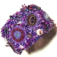 Armband Armreif pink lila Unikat handgefertigt aus Glas violett handmade crazy boho Bild 5